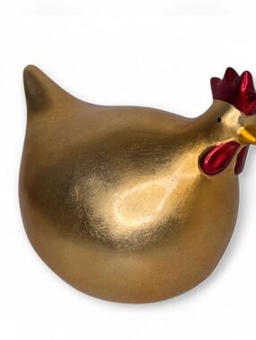 La Dolce Vita Golden Decorative Hen Figurine Country Farmhouse